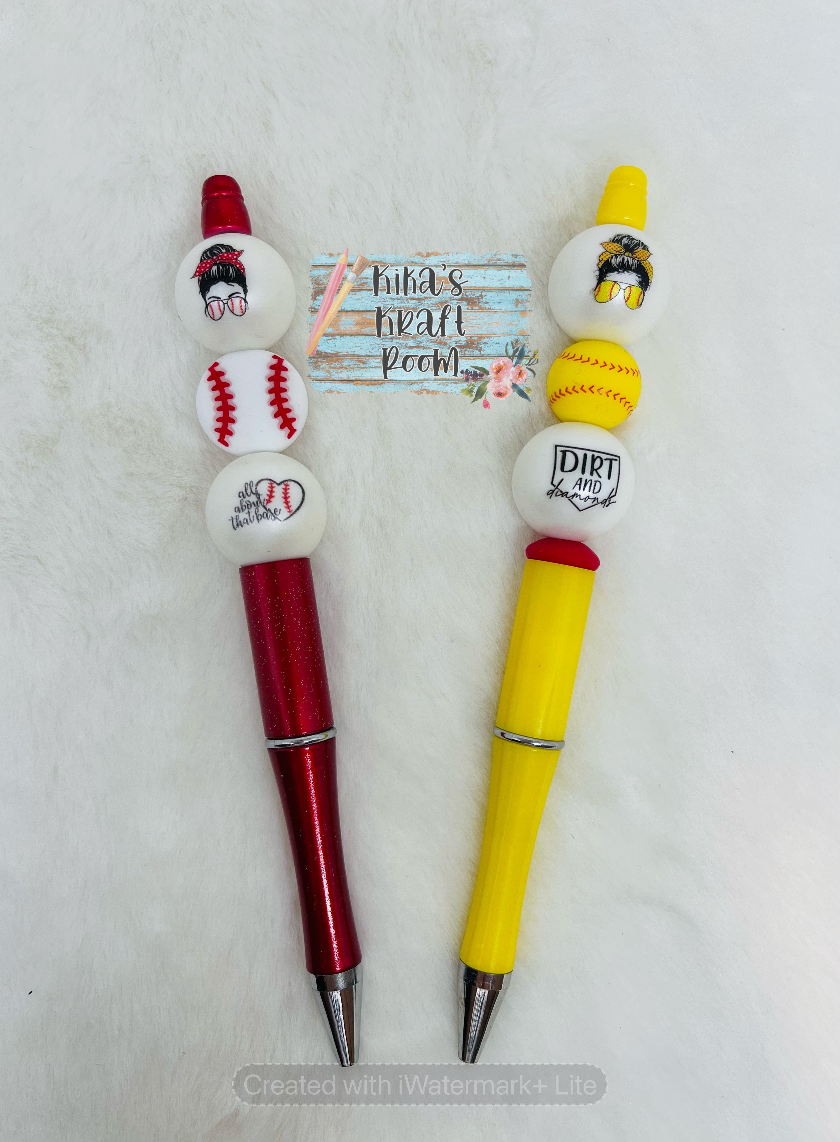 Rare/HTF Bubblegum Bead/Silicone Sports Themed Pen – Kikaskraftroom